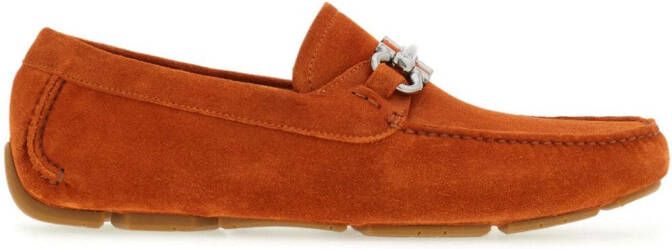 Ferragamo Gancini suède loafers Oranje