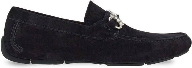 Ferragamo Gancini suède loafers Zwart
