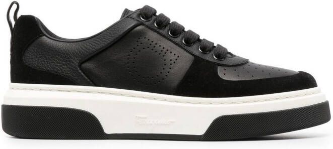 Ferragamo Gancini tweekleurige sneakers Zwart