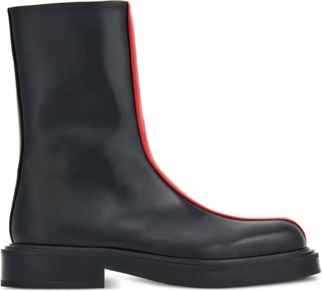 Ferragamo Leren enkellaarzen Zwart