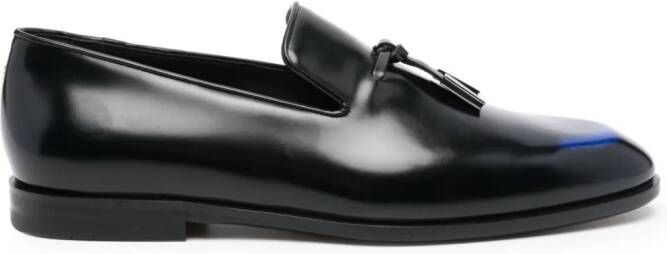 Ferragamo Leren loafers met print Zwart