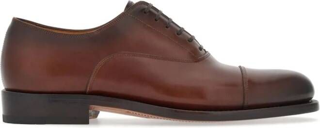 Ferragamo Tramezza leren Oxford schoenen met ronde neus Bruin