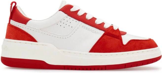 Ferragamo Leren sneakers met vlakken Rood