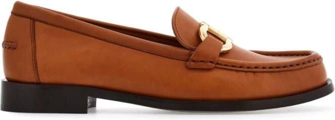 Ferragamo Loafers met Gancini-plakkaat Bruin