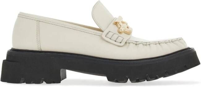 Ferragamo Loafers met Gancini-plakkaat Wit