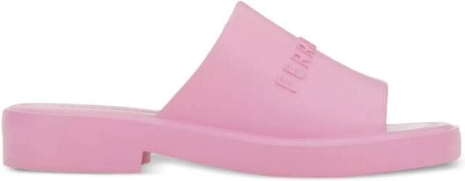 Ferragamo Slippers met logo-reliëf Roze