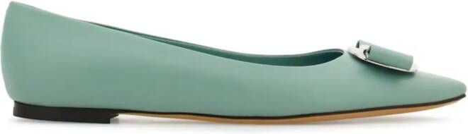 Ferragamo New Vara ballerina's met strik Groen