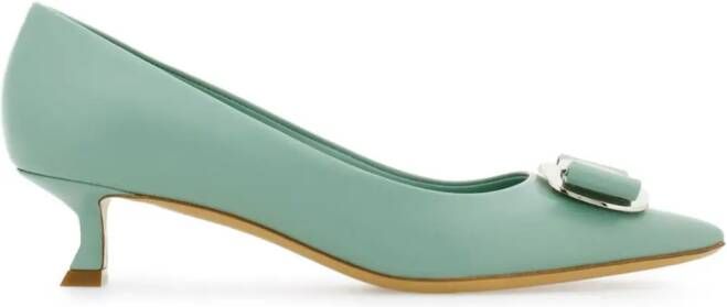 Ferragamo New Vara leren pumps Groen