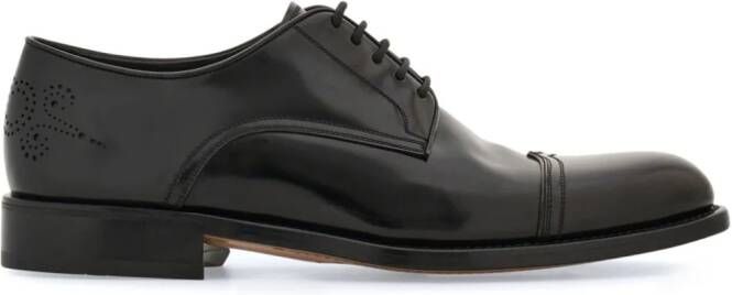 Ferragamo perforated leather Derby shoes Zwart