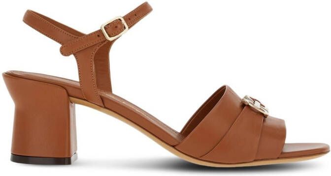 Ferragamo Sandalen met Gancini plakkaat Bruin
