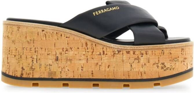 Ferragamo Sandalen met logoprint Zwart