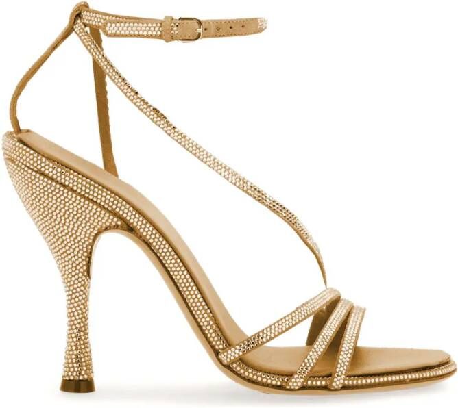 Ferragamo Sandalen verfraaid met kristal Beige