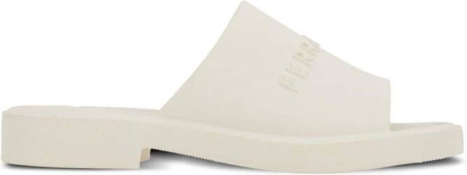 Ferragamo Slippers met logo-reliëf Wit
