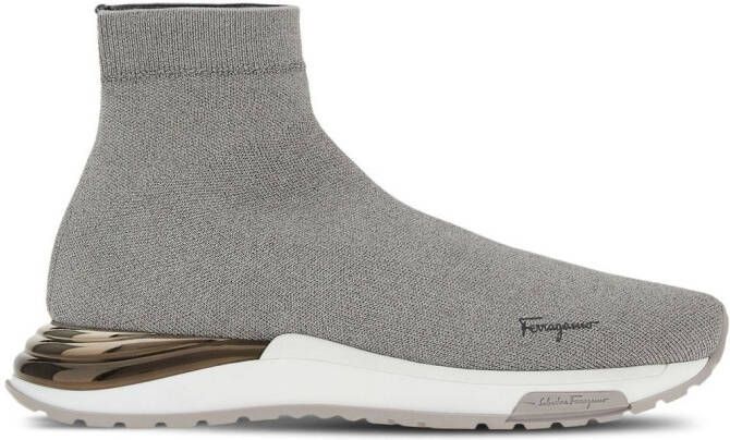Ferragamo Soksneakers met logoprint Grijs