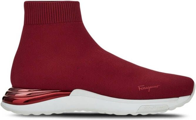Ferragamo Soksneakers met logoprint Rood