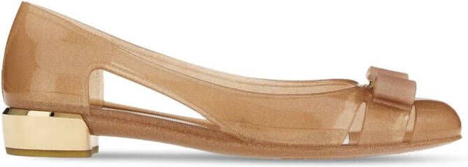 Ferragamo Vara ballerina's met strikdetail Beige