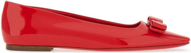 Ferragamo Vara ballerina's met strikdetail Rood