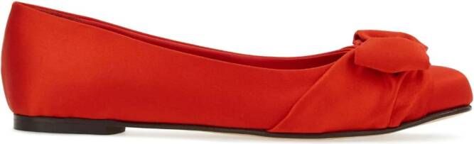 Ferragamo Vara ballerina's met strikdetail Rood