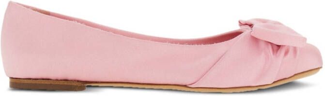 Ferragamo Loafers met strikdetail Roze