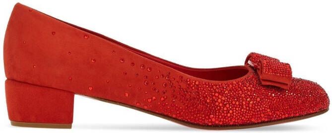 Ferragamo Vara pumps met strik Rood