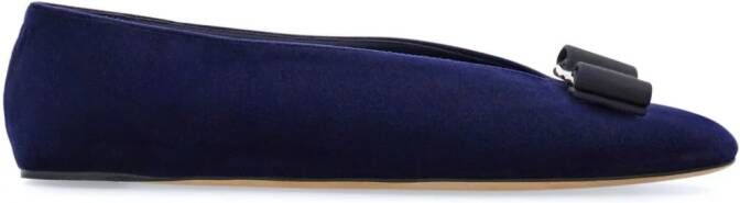 Ferragamo Vara fluwelen ballerina's Blauw