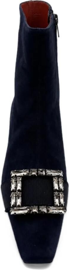 Roberto Festa crystal-embellished suede ankle boots Blauw - Foto 2