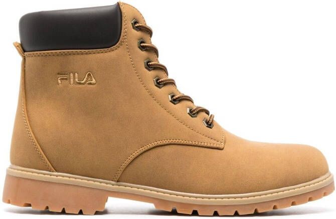 Fila Enkellaarzen met geborduurd logo Beige