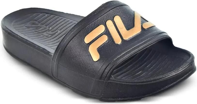 Fila Kids Sleek LT "Black Metallic Gold" slippers Zwart