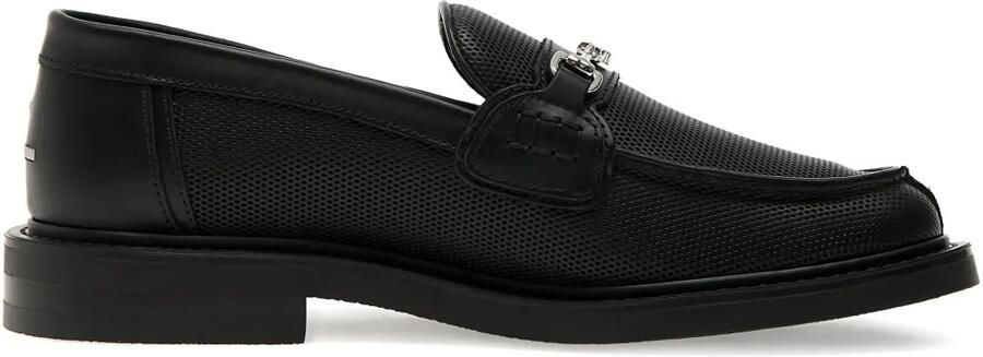 Filling Pieces Geperforeerde loafers met ketting Zwart