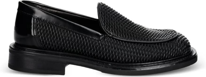 Filling Pieces Geweven leren loafers Zwart