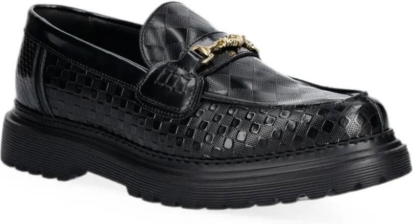 Filling Pieces Horsebit loafers met geweven effect Zwart - Foto 3
