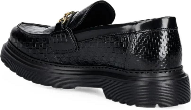 Filling Pieces Horsebit loafers met geweven effect Zwart - Foto 2