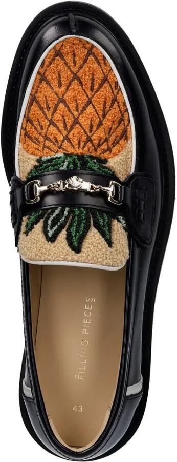 Filling Pieces Loafers met bit-bandje en ananas-patch Zwart - Foto 4