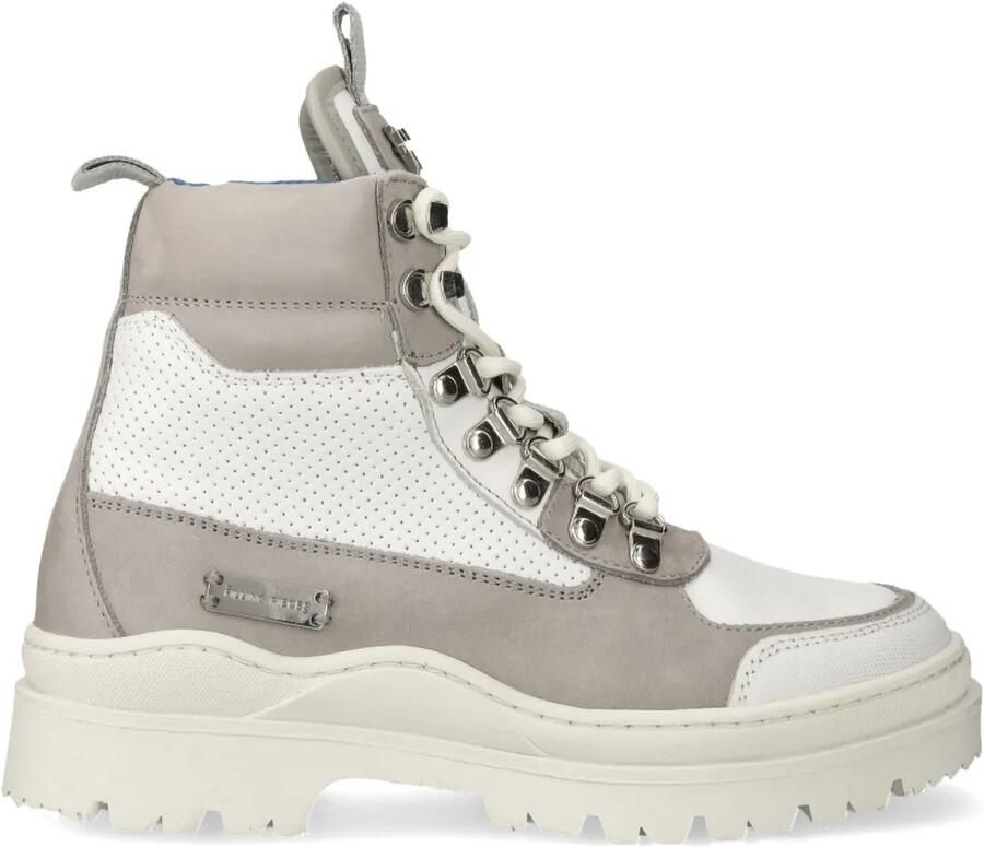 Filling Pieces Tweekleurige enkellaarzen Wit