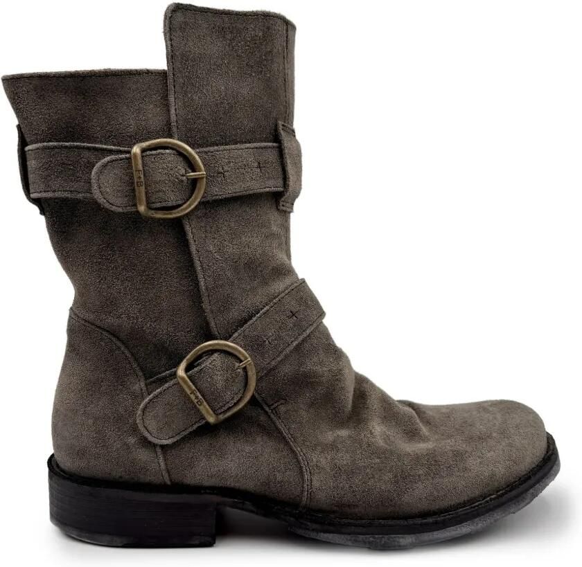 FIORENTINI + BAKER 713 suède enkellaarzen met gespsluiting Bruin