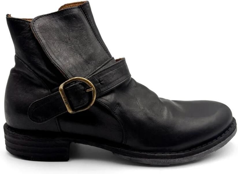 FIORENTINI + BAKER Eternity leren enkellaarzen met gespsluiting Zwart