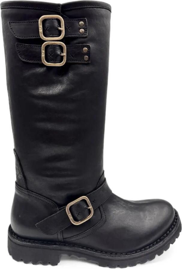 FIORENTINI + BAKER Leren laarzen met gesp Zwart