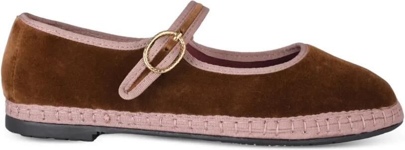 FLABELUS Balthasar velvet ballet flats Bruin