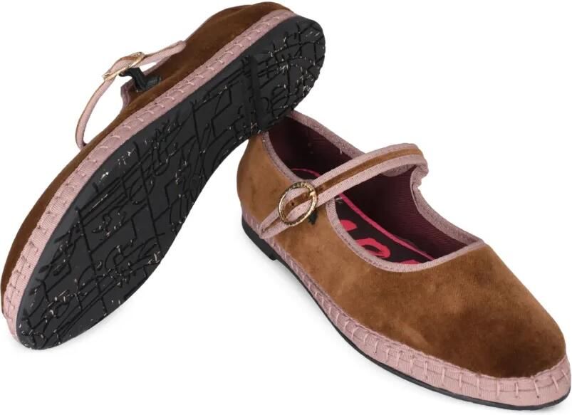 FLABELUS Balthasar velvet ballet flats Bruin - Foto 3