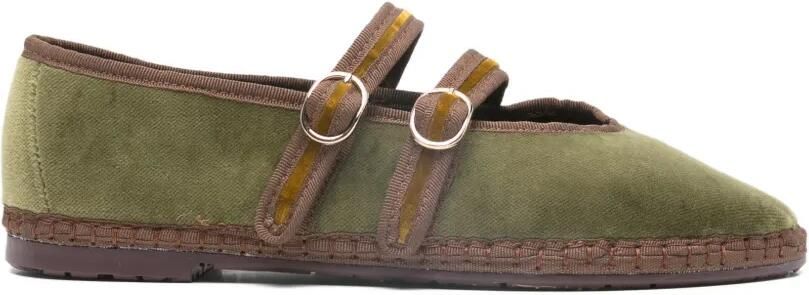 FLABELUS Claire ballerina's met dubbele bandjes Groen
