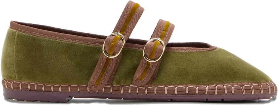 FLABELUS Claire espadrilles met gespbandje Groen