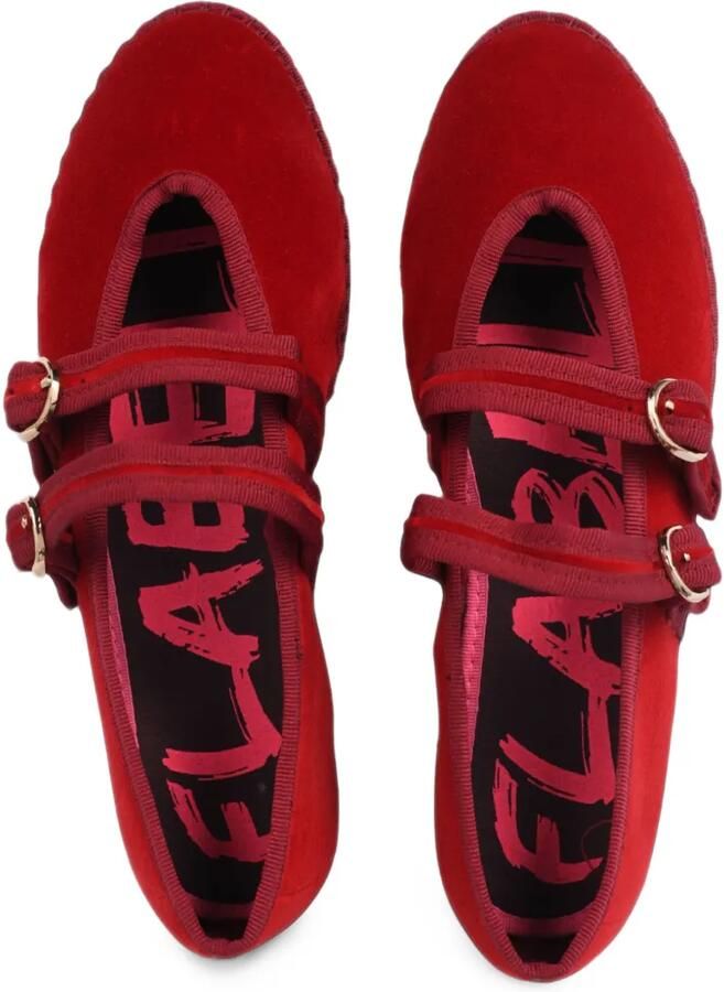 FLABELUS Claire velvet double-strap ballet flats Rood - Foto 2