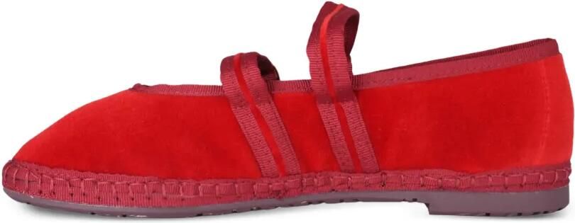 FLABELUS Claire velvet double-strap ballet flats Rood - Foto 5
