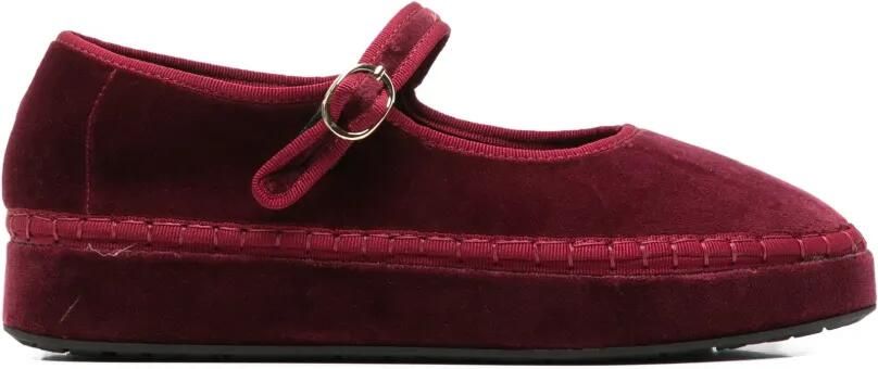 FLABELUS Double Lucrecia fluwelen Mary Jane schoenen Rood