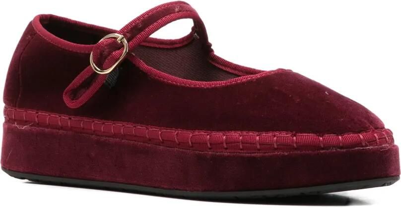 FLABELUS Double Lucrecia fluwelen Mary Jane schoenen Rood - Foto 3