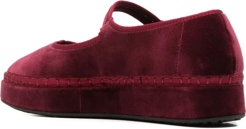 FLABELUS Double Lucrecia fluwelen Mary Jane schoenen Rood - Foto 2