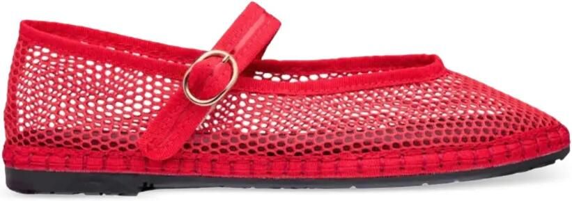 FLABELUS Isabella mesh ballet flats Rood
