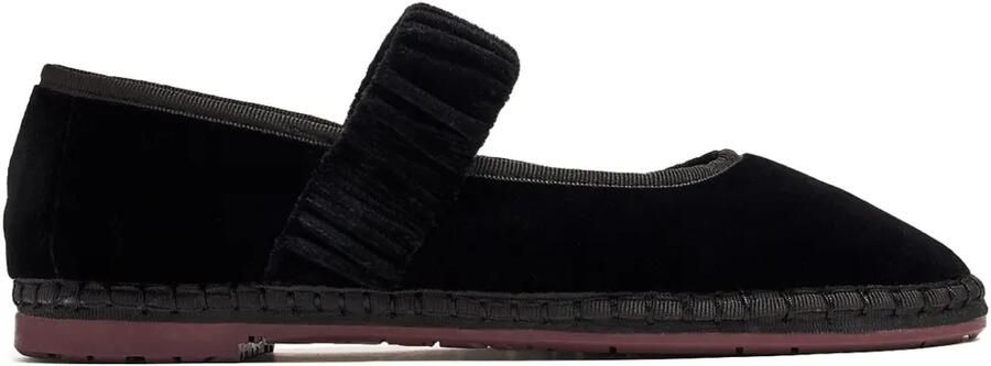FLABELUS Mafalda fluwelen ballerina's Zwart