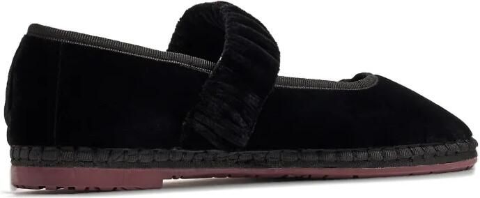 FLABELUS Mafalda fluwelen ballerina's Zwart - Foto 4