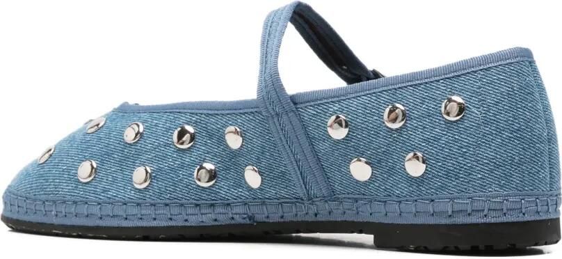 FLABELUS Mae zilveren denim ballerina's Blauw - Foto 3